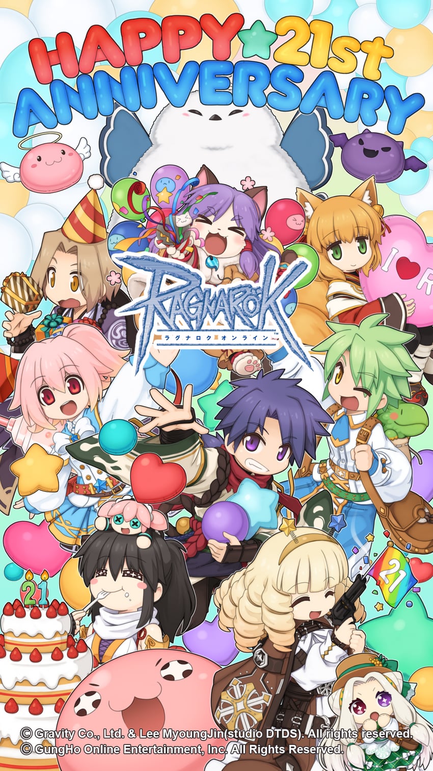 poring, angeling, pope, deviling, spirit handler, and 9 more (ragnarok online) drawn by yuichirou