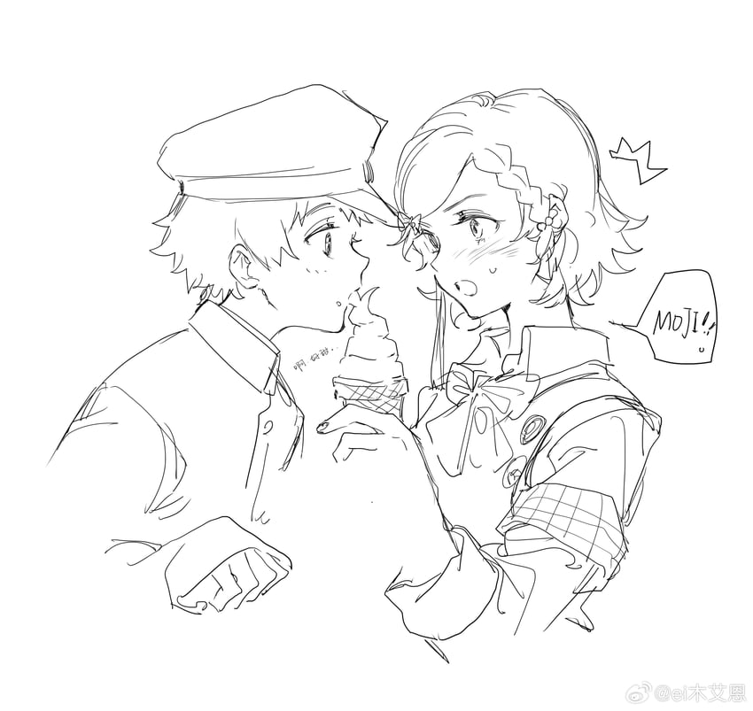 makishima haru and kamoshida chikamochi (raging loop) drawn by min_(120716)