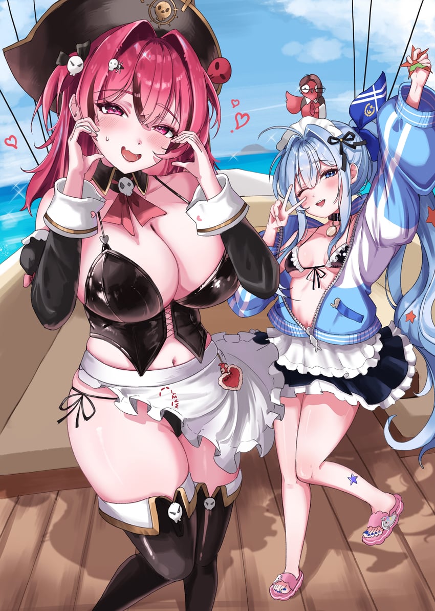 mast, morgan, and anchor (goddess of victory: nikke) drawn by chu.n