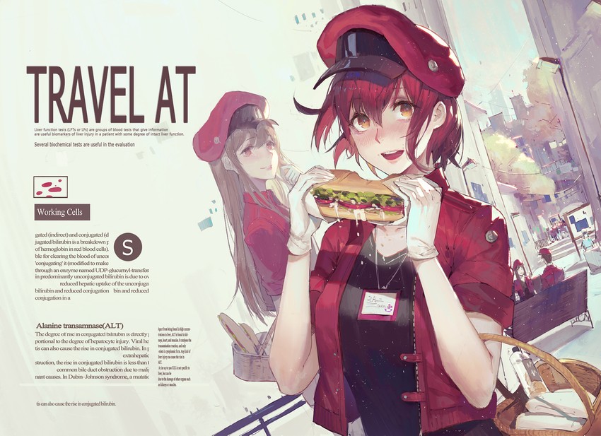 red blood cell, ae-3803, and aa-5100 (hataraku saibou) drawn by kuroduki
