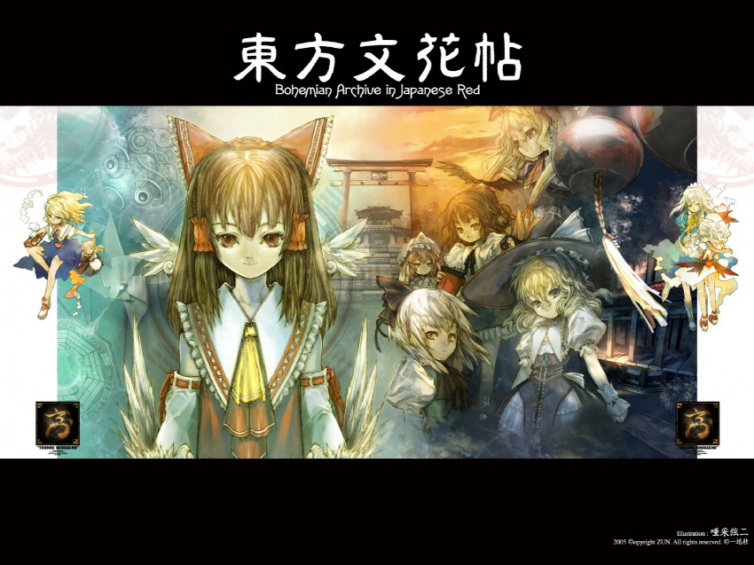 hakurei reimu, kirisame marisa, remilia scarlet, izayoi sakuya, konpaku youmu, and 5 more (touhou and 1 more) drawn by asai_genji