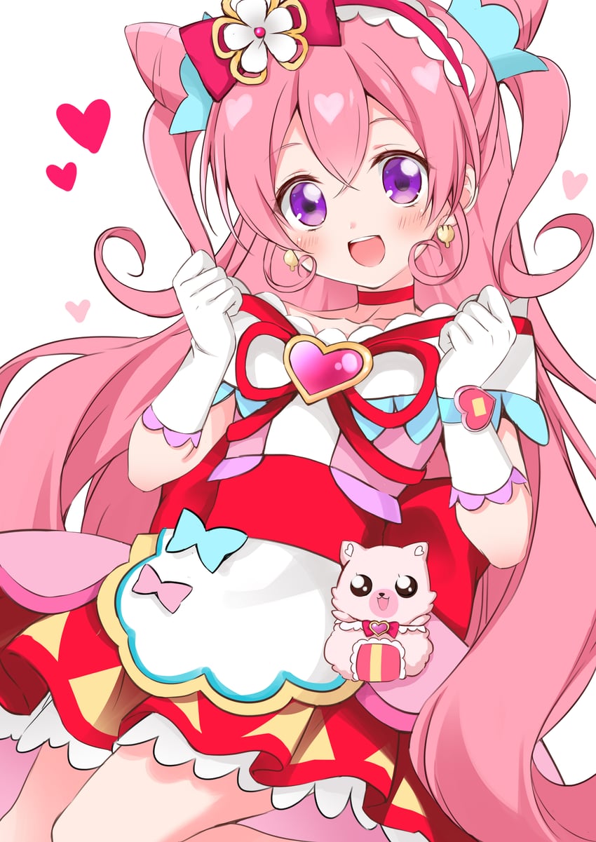 nagomi yui, cure precious, and kome-kome (precure and 1 more) drawn by korie_riko