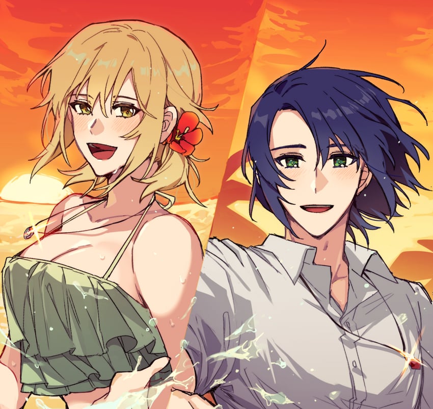 cagalli yula athha and athrun zala (gundam and 3 more) drawn by kkomcce