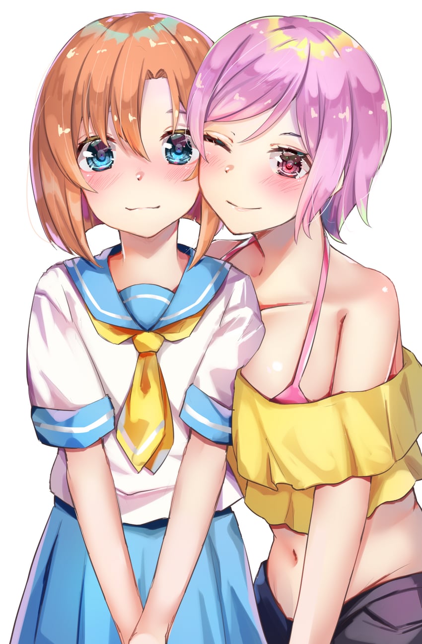 ryuuguu rena and mamiya rina (higurashi no naku koro ni) drawn by yuunamida_uyu