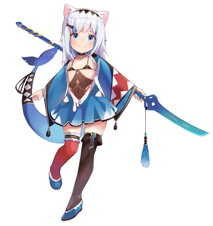gawr gura (hololive and 1 more) drawn by kobi_(piliheros2000)