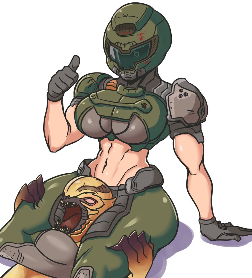 doomguy and imp (doom and 1 more) drawn by konaloid
