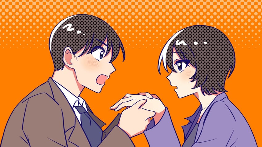 satou miwako and takagi wataru (meitantei conan) drawn by sankin_(_sankin510)