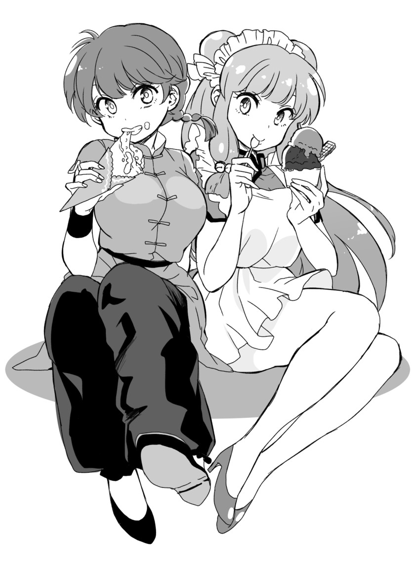 ranma-chan and shampoo (ranma 1/2) drawn by nikaidou_kou