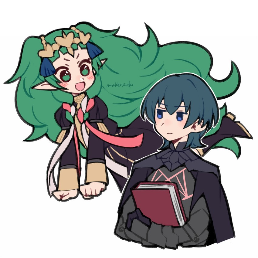 male byleth and sothis (fire emblem and 1 more) drawn by do_m_kaeru