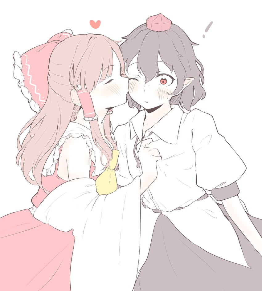 hakurei reimu and shameimaru aya (touhou) drawn by seele_(chanseele0128)