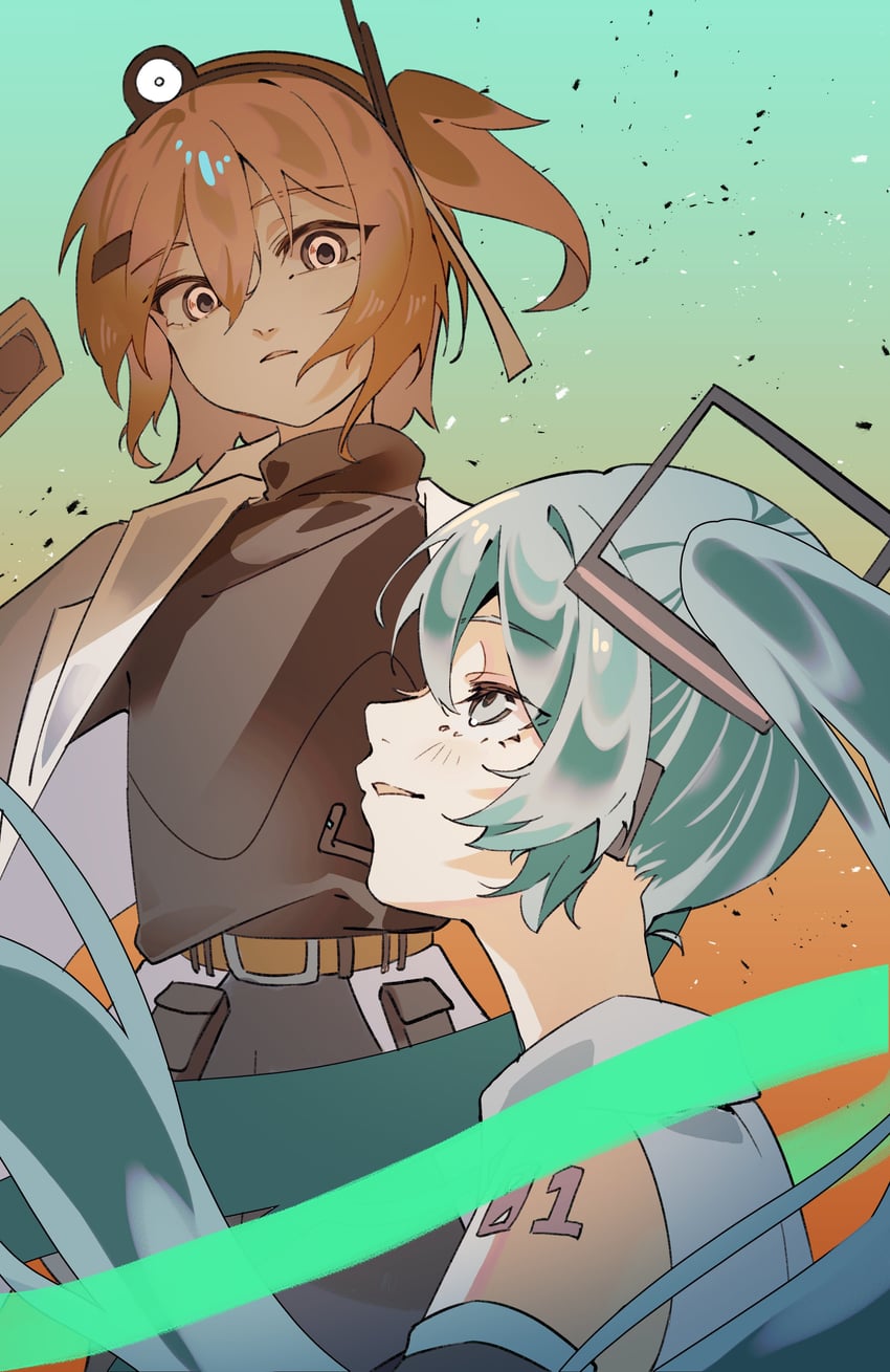 hatsune miku and adachi rei (vocaloid and 4 more) drawn by senri_(hrydy_o)