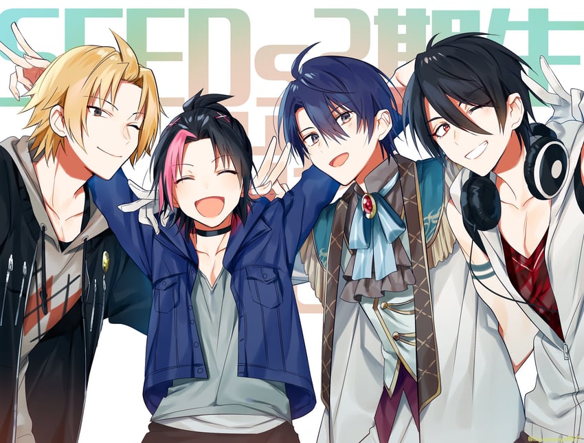 yumeoi kakeru, kanda shouichi, harusaki air, and naruse naru (nijisanji) drawn by ninahachi