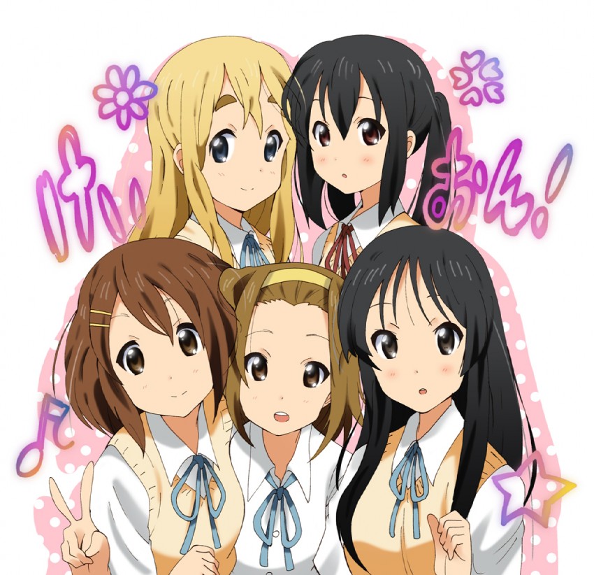akiyama mio, nakano azusa, hirasawa yui, tainaka ritsu, and kotobuki tsumugi (k-on!) drawn by yamasaki_wataru