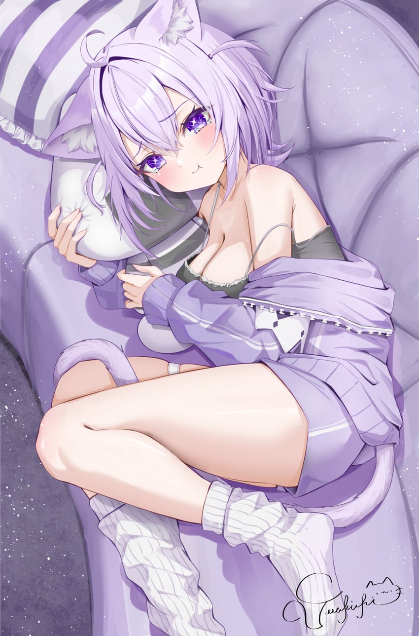 nekomata okayu and onigirya (hololive) drawn by torakichi_888