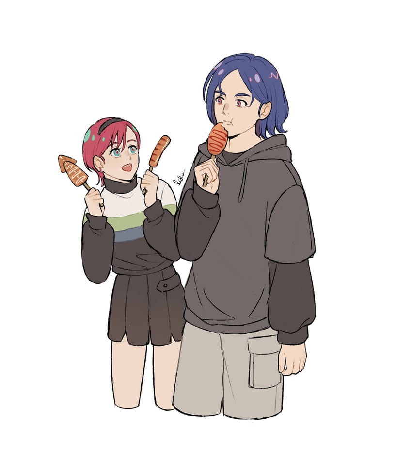 amate yuzuriha and shuji ito (gundam and 1 more) drawn by lida_(lidalida04)
