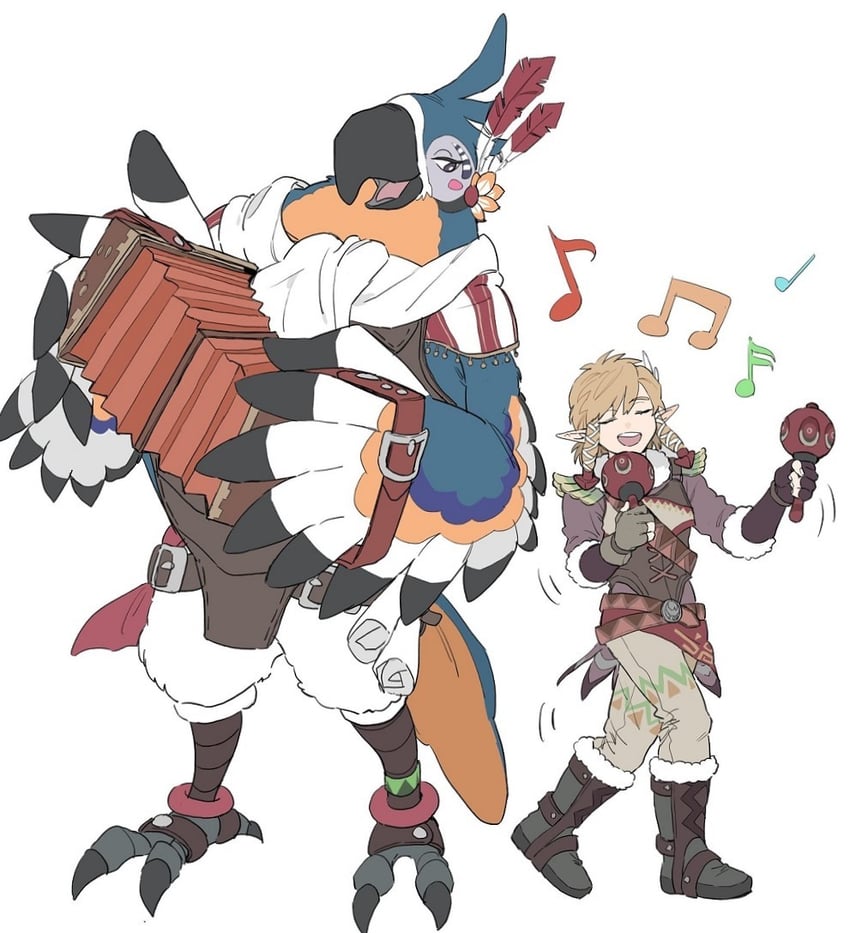 link and kass (the legend of zelda and 1 more) drawn by gyou_chin