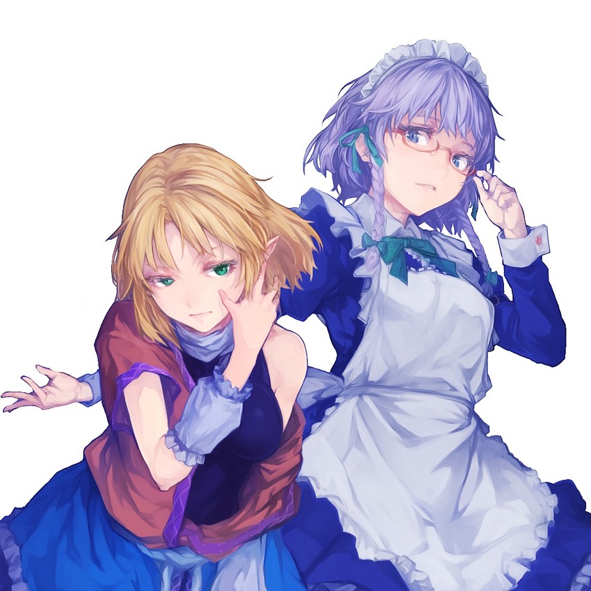izayoi sakuya and mizuhashi parsee (touhou) drawn by nuppehofu_(nibuta)