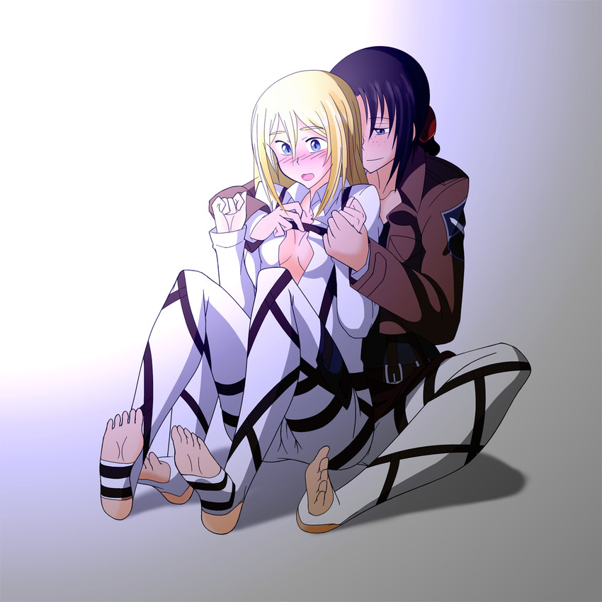 krista lenz and ymir (shingeki no kyojin) drawn by felisfurtificus