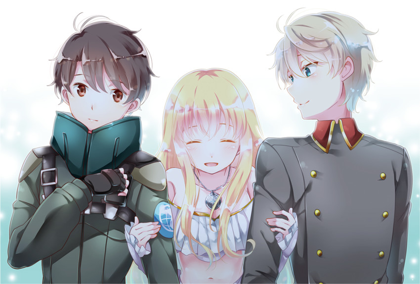 slaine troyard, kaizuka inaho, and asseylum vers allusia (aldnoah.zero) drawn by kuroki_natsu
