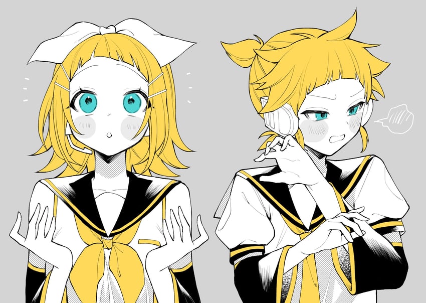 kagamine rin and kagamine len (vocaloid) drawn by igarashi_(morimorienoki)