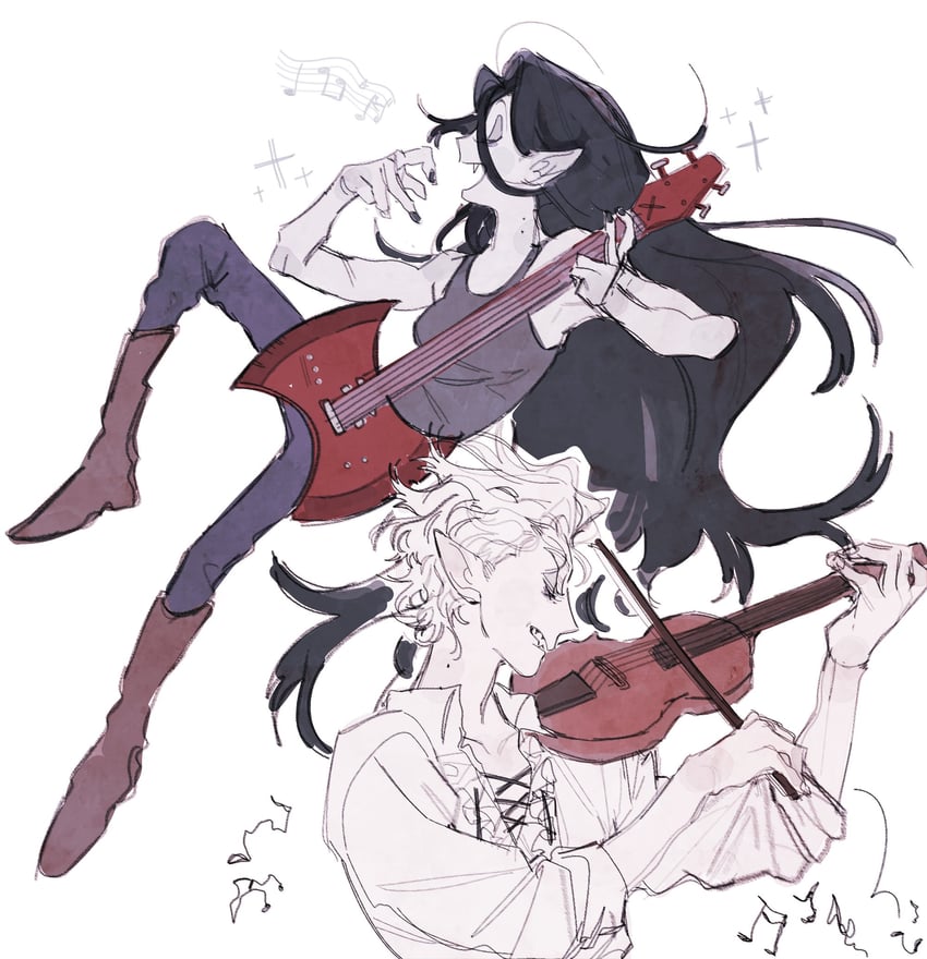 marceline abadeer and astarion (dungeons & dragons and 3 more) drawn by mnnd