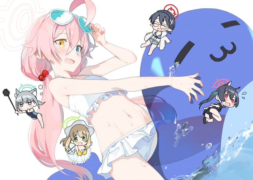 shiroko, hoshino, nonomi, serika, and ayane (blue archive) drawn by akinashi_yuu
