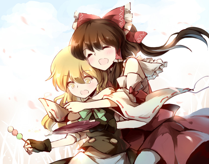 hakurei reimu and kirisame marisa (touhou) drawn by dena.ei