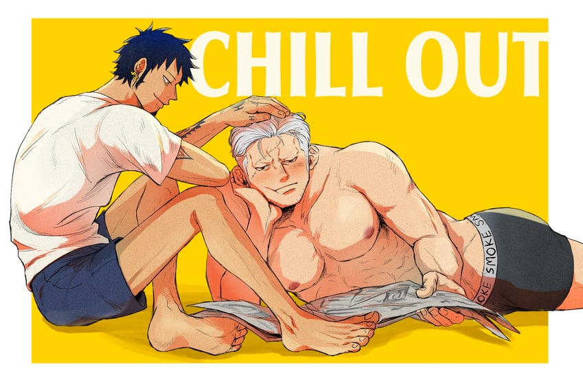 trafalgar law and smoker (one piece) drawn by toitoi_33