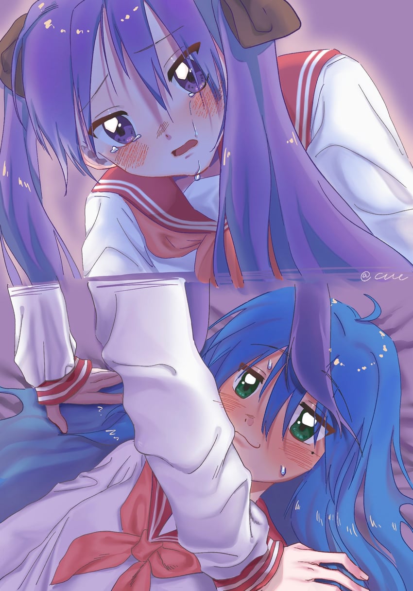 hiiragi kagami and izumi konata (lucky star) drawn by capsulezzz