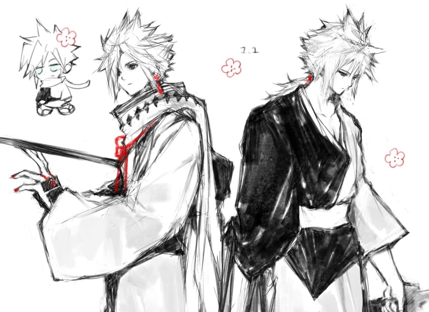 cloud strife (final fantasy and 2 more) drawn by cloud_virtu