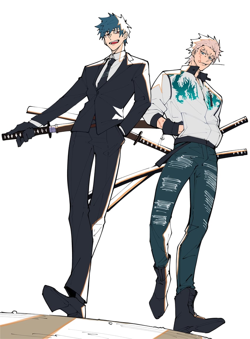 saitou hajime and nagakura shinpachi (fate and 1 more) drawn by haruakira