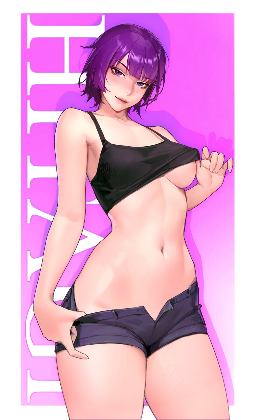 senjougahara hitagi (monogatari) drawn by limart