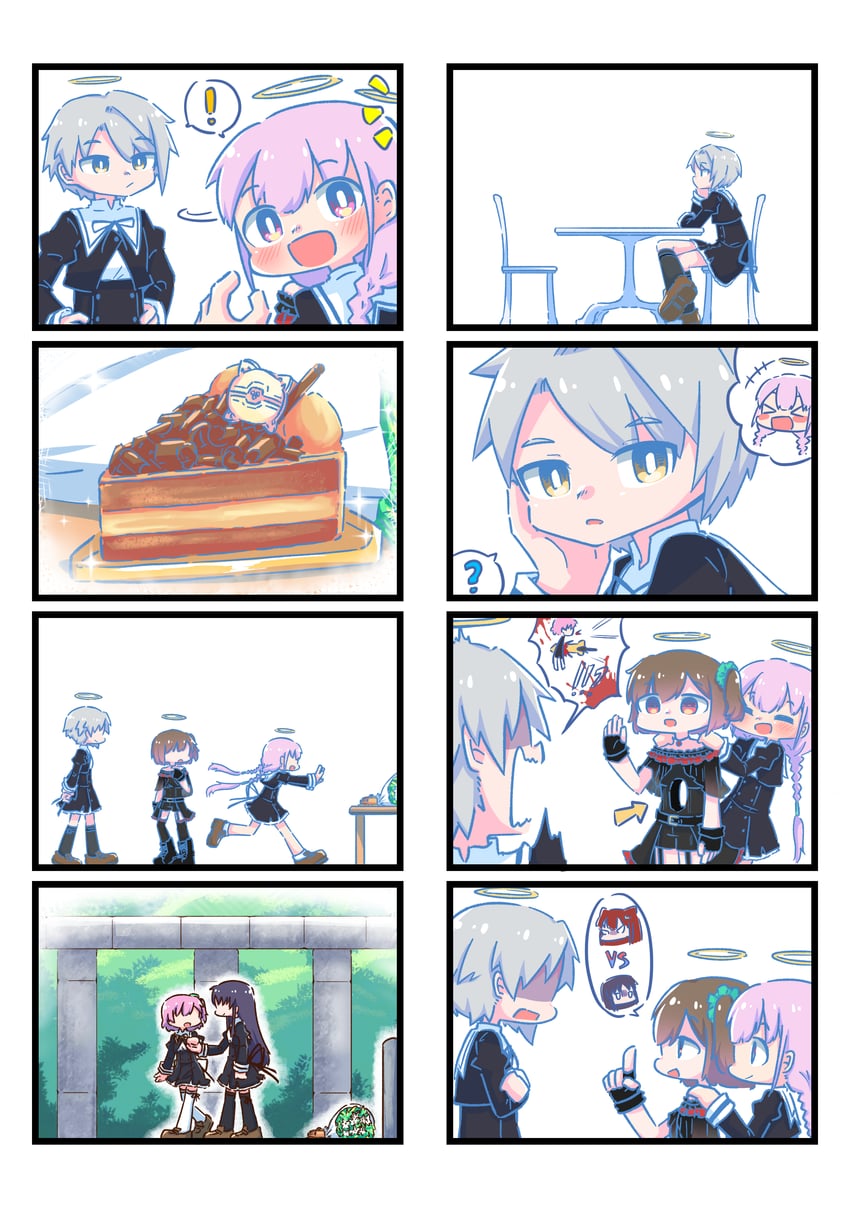 hitotsuyanagi riri, hitotsuyanagi yuri, kawazoe misuzu, gozen, and l (assault lily) drawn by teisuu