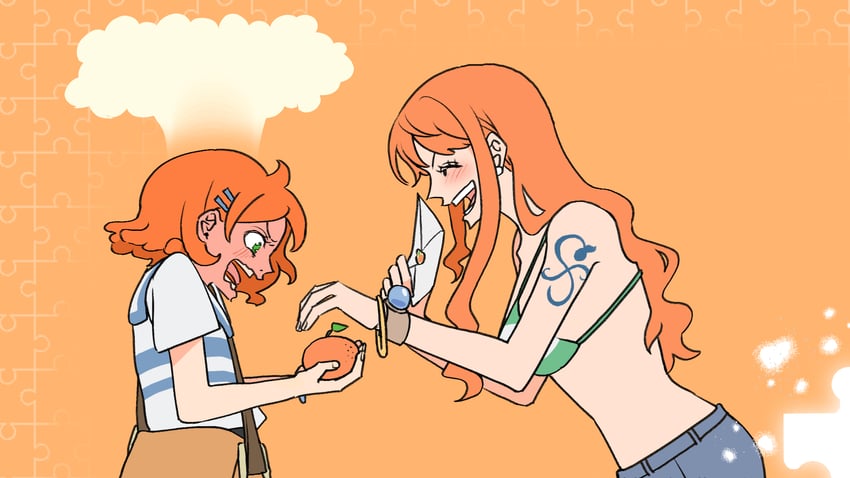 nami and nami's fangirl (one piece and 1 more) drawn by ud_s2ops2