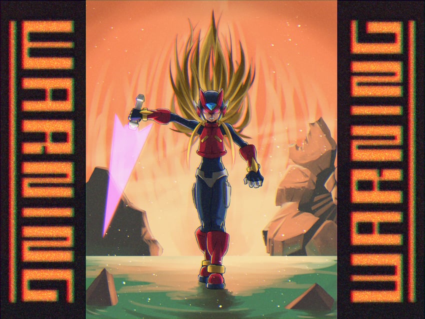 omega (mega man and 2 more) drawn by shibatarou