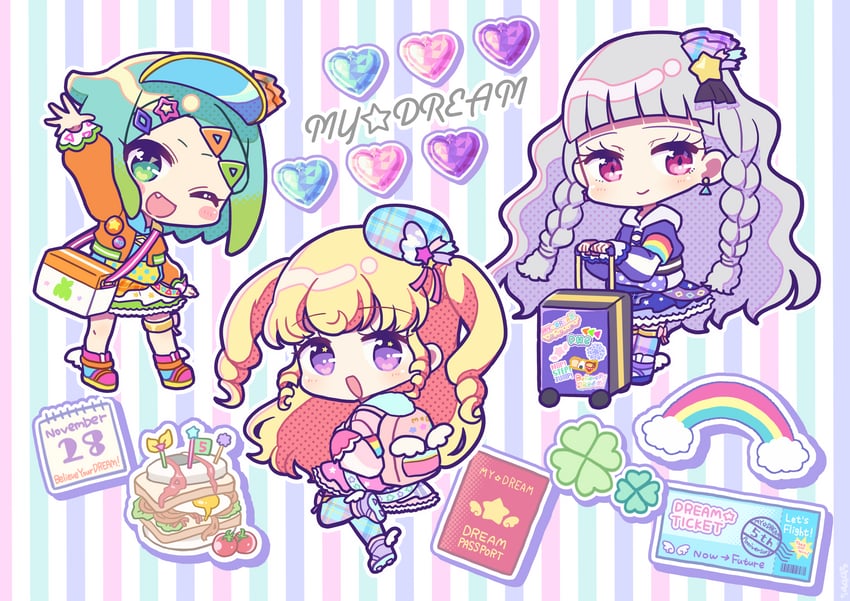 yumekawa yui, nijiiro nino, koda michiru, and miichiru (pretty series and 2 more) drawn by koyoshi_yoko