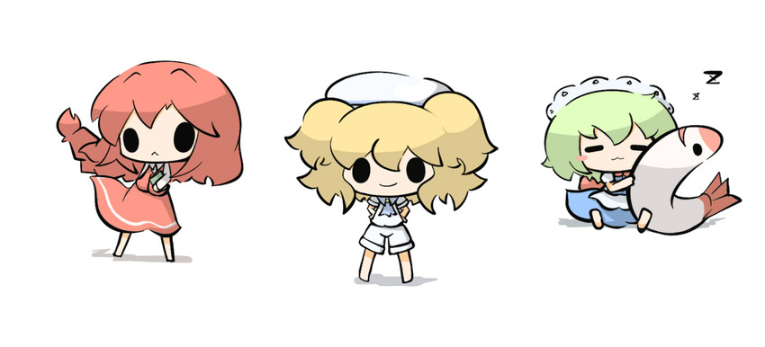 okazaki yumemi, kitashirakawa chiyuri, mimi-chan, and ruukoto (touhou) drawn by saku_(osake_love)