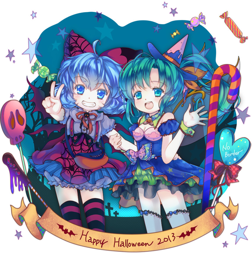 cirno and daiyousei (touhou) drawn by iris_anemone