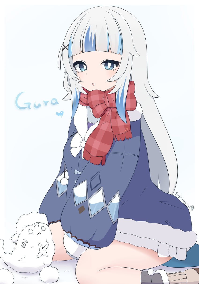 gawr gura (hololive and 1 more) drawn by sid(npcai)