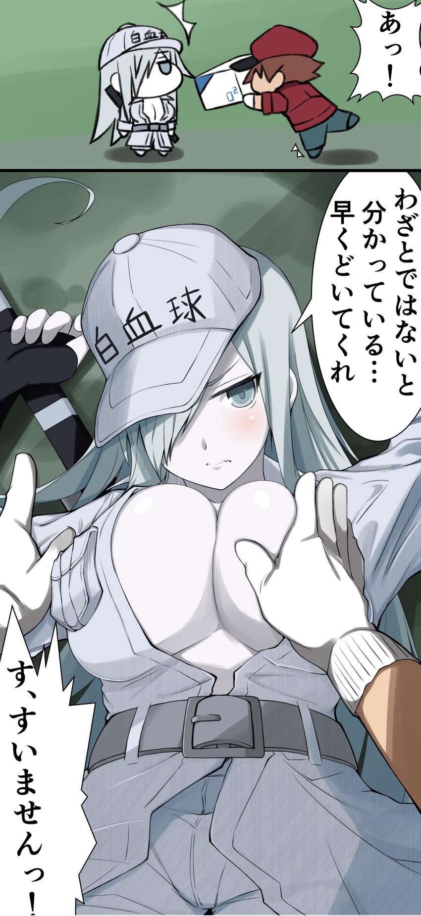 white blood cell, red blood cell, u-1196, and aa-2153 (hataraku saibou and 1 more) drawn by tenpesuto