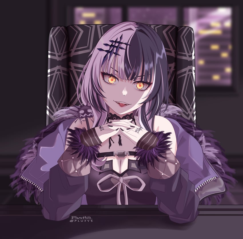 shiori novella and yorick (hololive and 1 more) drawn by pluv_hill