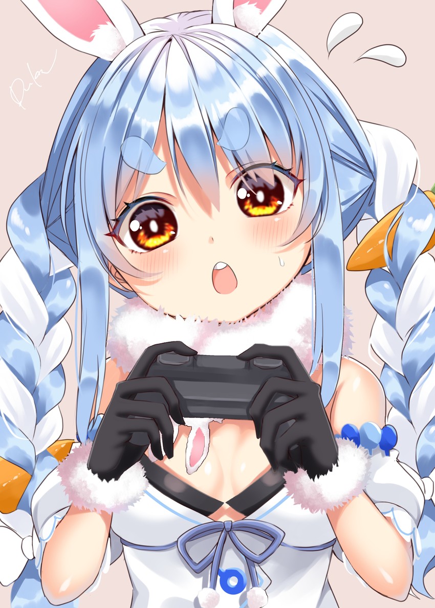 usada pekora and don-chan (hololive) drawn by usagi_koushaku