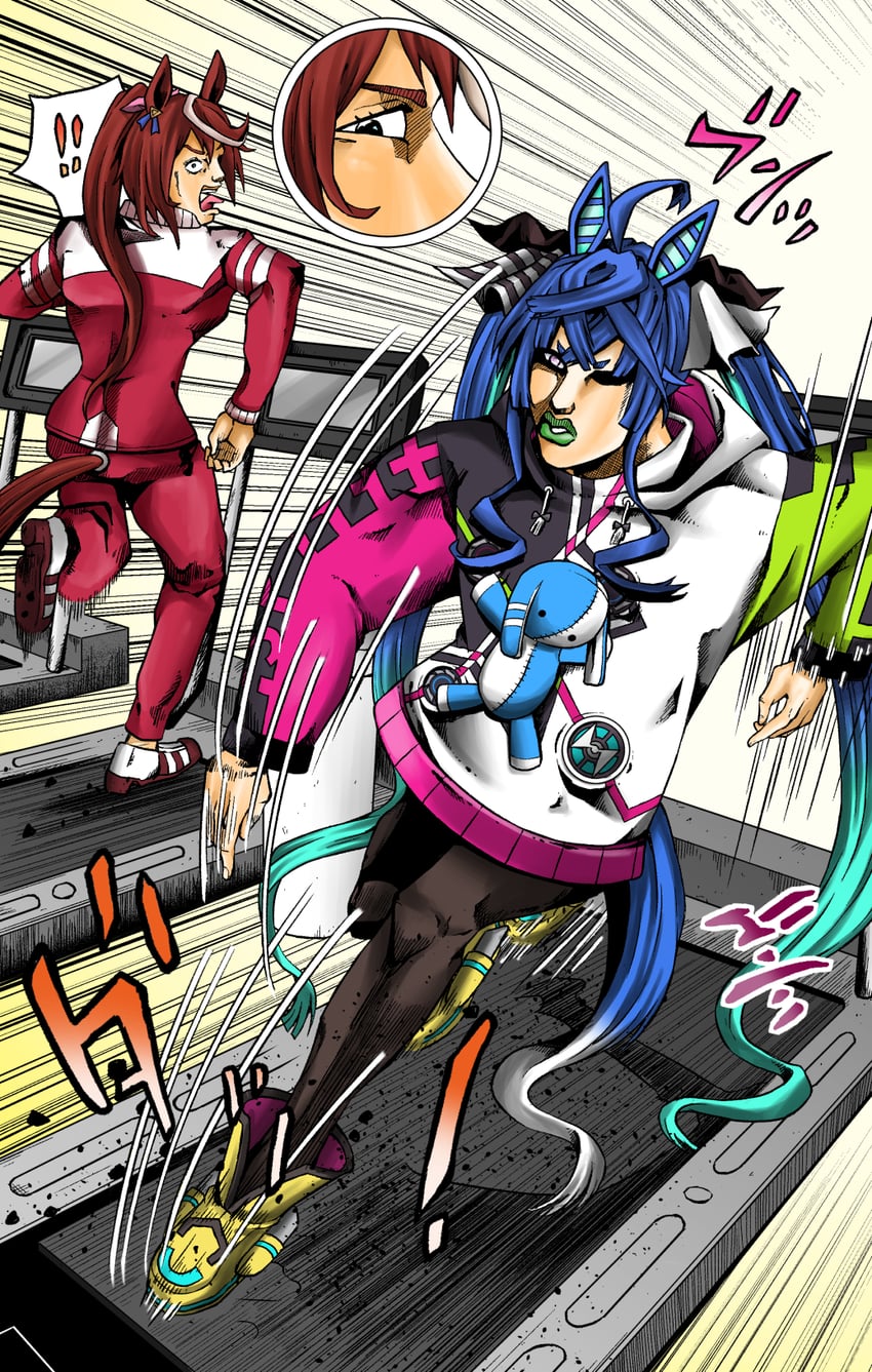 tokai teio and twin turbo (umamusume and 2 more) drawn by six_neon