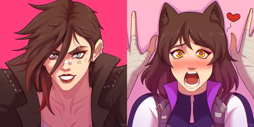 blake belladonna, vi, arcane vi, and arcane brawler vi (league of legends and 2 more) drawn by yellow_nicky