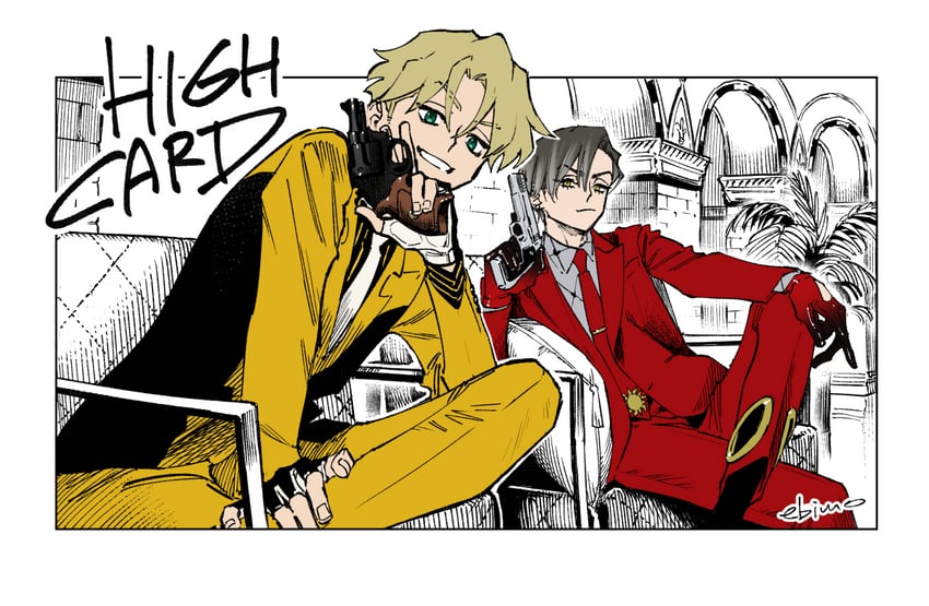finn oldman and chris redgrave (high card) drawn by mojisan_(ebimo)