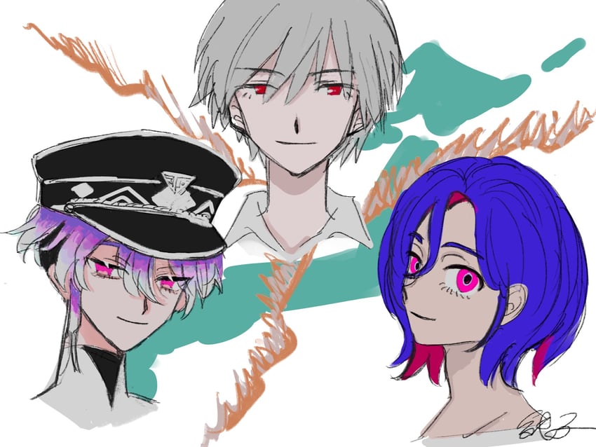 nagisa kaworu, shuji ito, and minamoto kiyomaro (gundam and 5 more) drawn by nekurakoduck