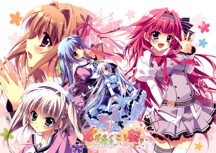 jinpou anne, tsukishima yuuri, asaba konami, ichinose mio, and tina (koi ga saku koro sakura doki) drawn by izumi_tsubasu