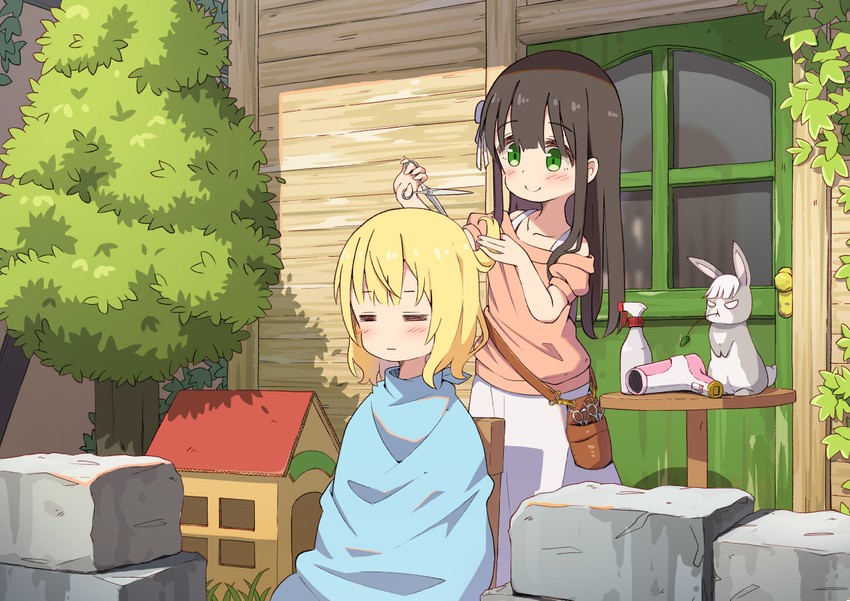 kirima syaro, ujimatsu chiya, and wild geese (gochuumon wa usagi desu ka?) drawn by mohei