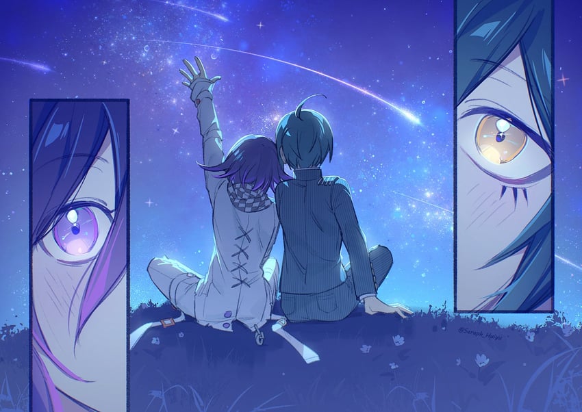 oma kokichi and saihara shuichi (danganronpa and 1 more) drawn by ewa_(seraphhuiyu)