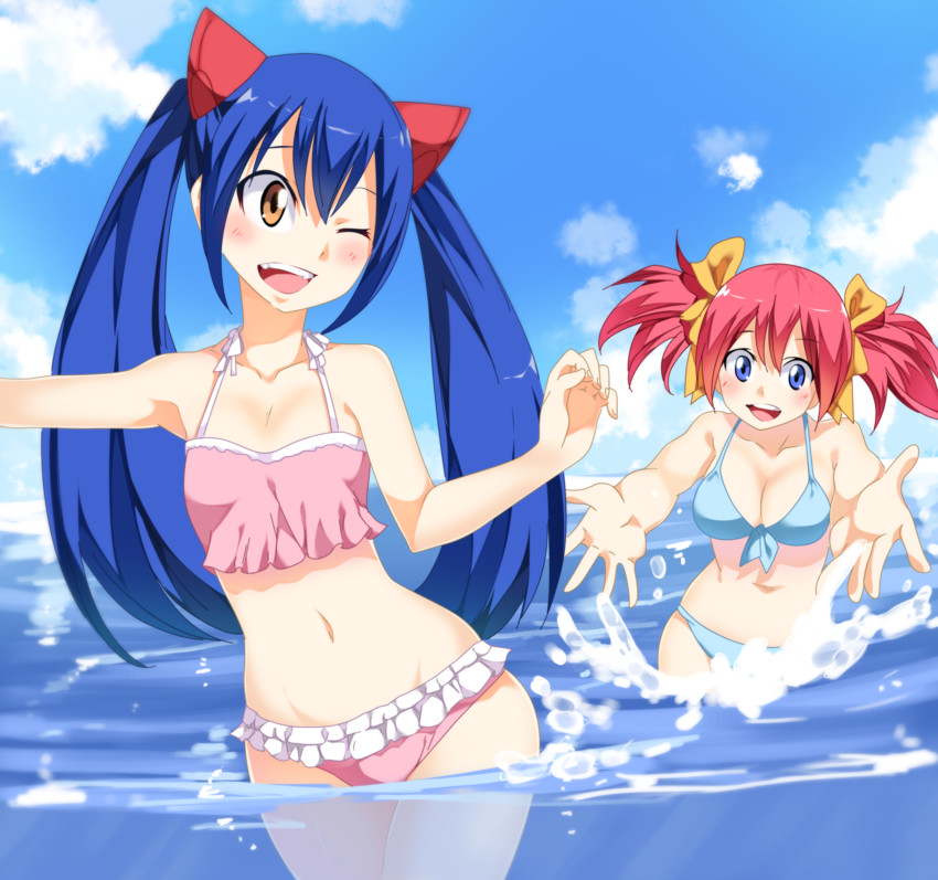 wendy marvell and sheria blendy (fairy tail) drawn by planeptune